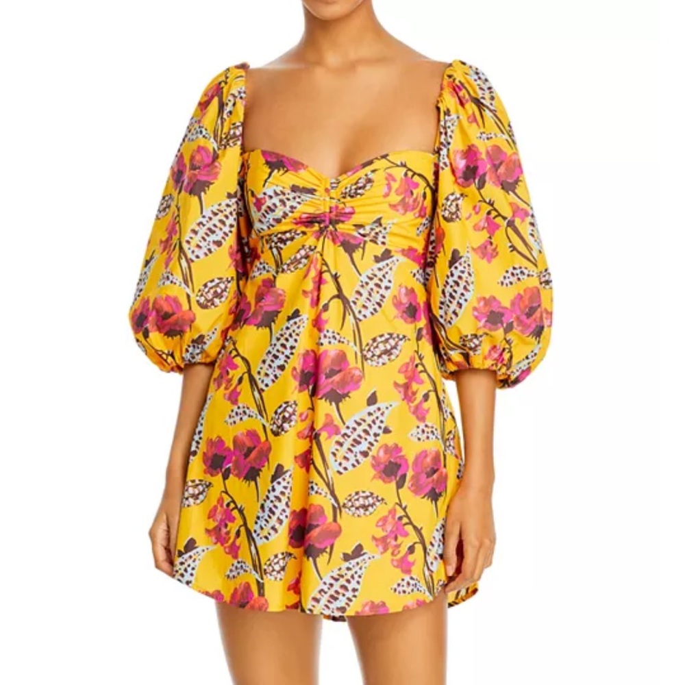 A.L.C. Yellow and Pink Floral Mini Dress